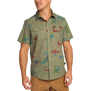 HOWLER H BAR SNAP SHIRT VISION - OLIVE