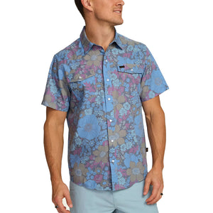 HOWLER BROS. H BAR SNAP SHIRT FLOWER POWER - BLUES